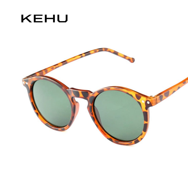 KEHU New Fashion Trend Round Sunglasses Women Multicolour Frame New Mercury Mirror Lens Glasses Men Coating Round Sunglasses Men