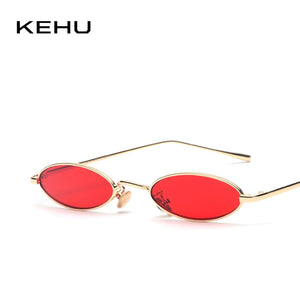 KEHU New Brand Designer Sunglasses Women Small Oval Glasses Sunglasses Women Lady Shades Fashion Mirror UV400 K9370