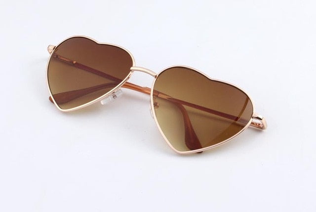 KEHU Heart Shaped Sunglasses Women Metal Frame Reflective Lens Sun protection Sunglasses Men Mirror De Sol Fashion k9073