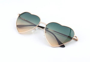KEHU Heart Shaped Sunglasses Women Metal Frame Reflective Lens Sun protection Sunglasses Men Mirror De Sol Fashion k9073