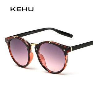 KEHU Glasses Sunglasses Women's Glasses Round Sunglasses Women's Fashion Designer Goggles Gradient Men Women Retro Eyeglasses